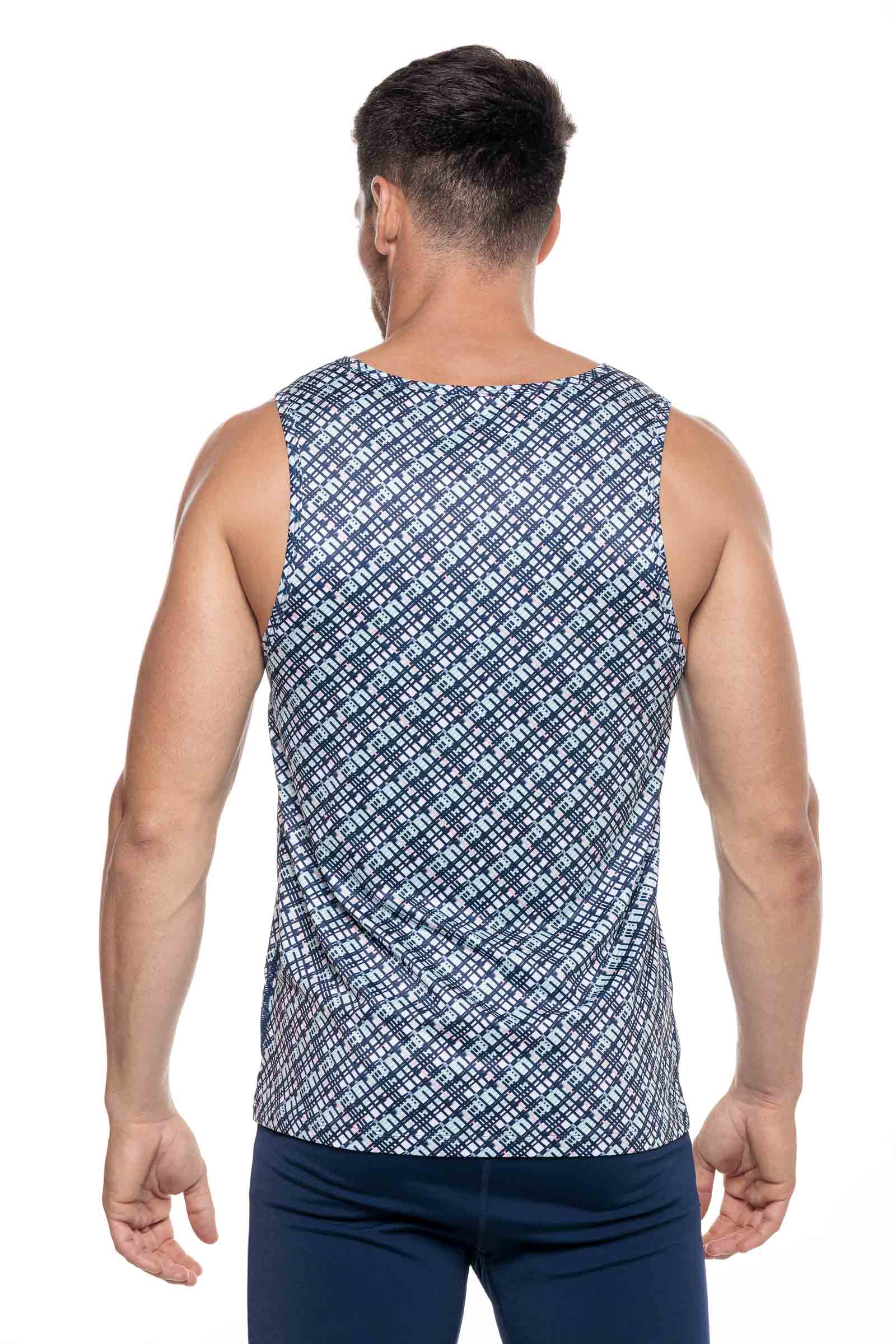 Men's Dade Swim Tank | Navy Gulf Stream Stripe - Image 3