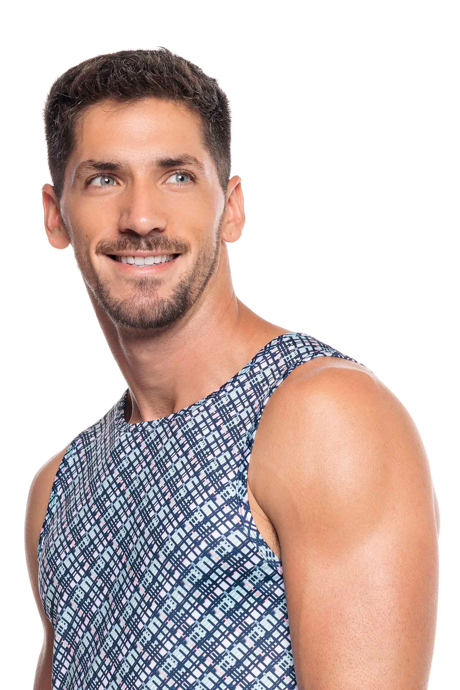 Men's Dade Swim Tank | Navy Gulf Stream Stripe - Image 5