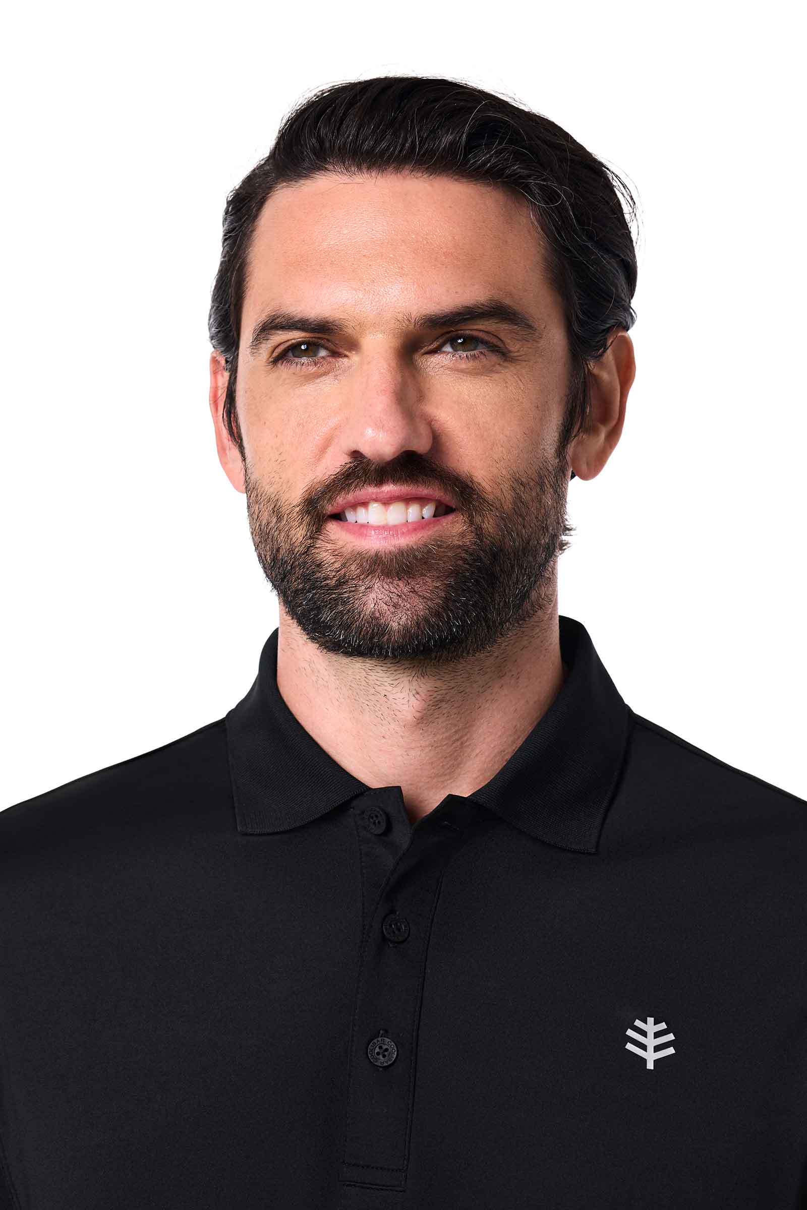 Men's Erodym Long Sleeve Sports Polo | Black - Image 6