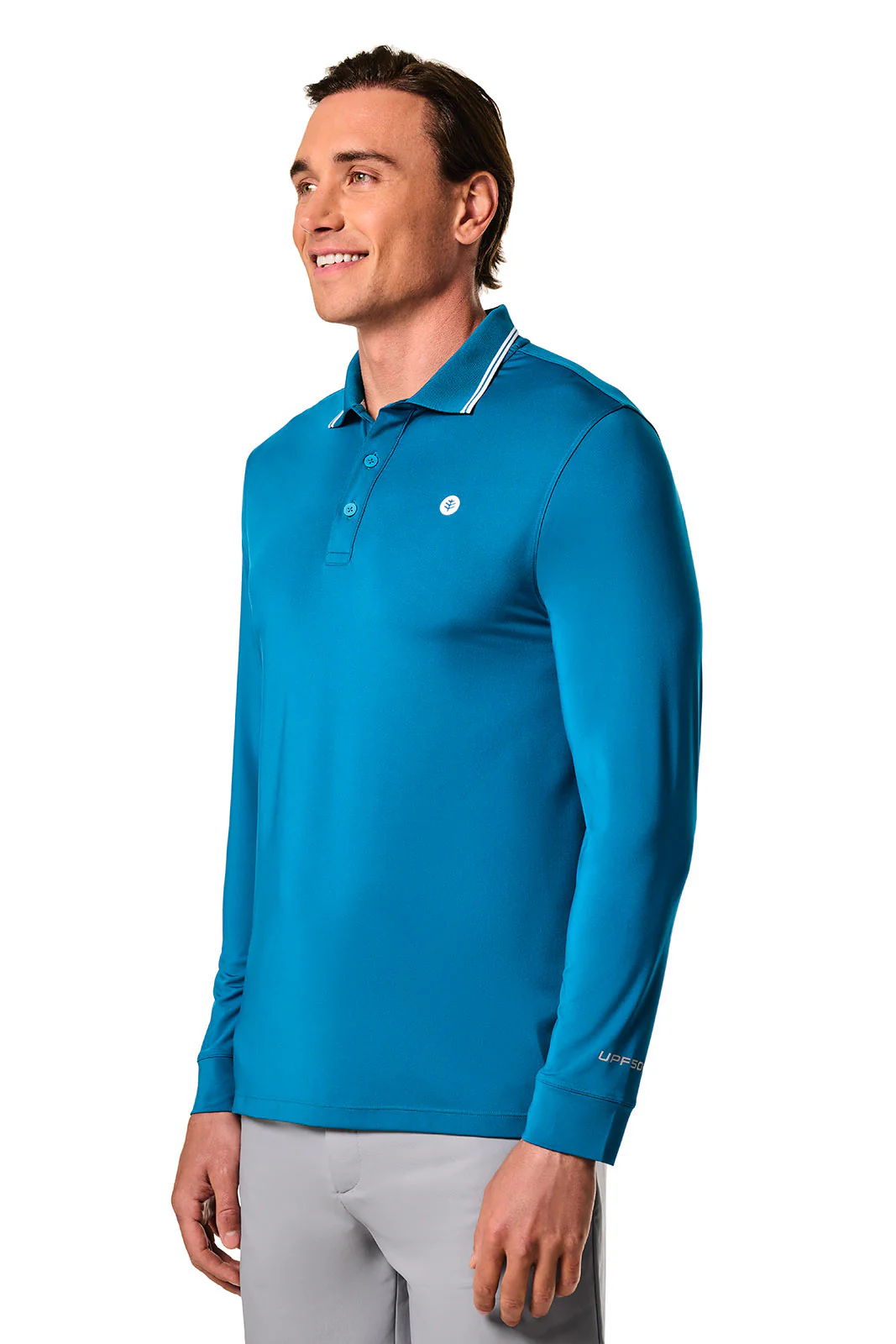 Men's Erodym Long Sleeve Sports Polo | Bluejay - Image 3