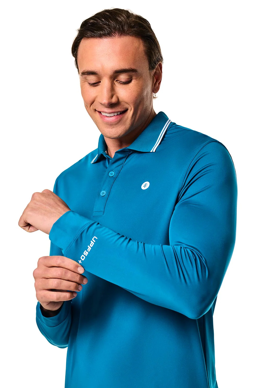 Men's Erodym Long Sleeve Sports Polo | Bluejay - Image 5