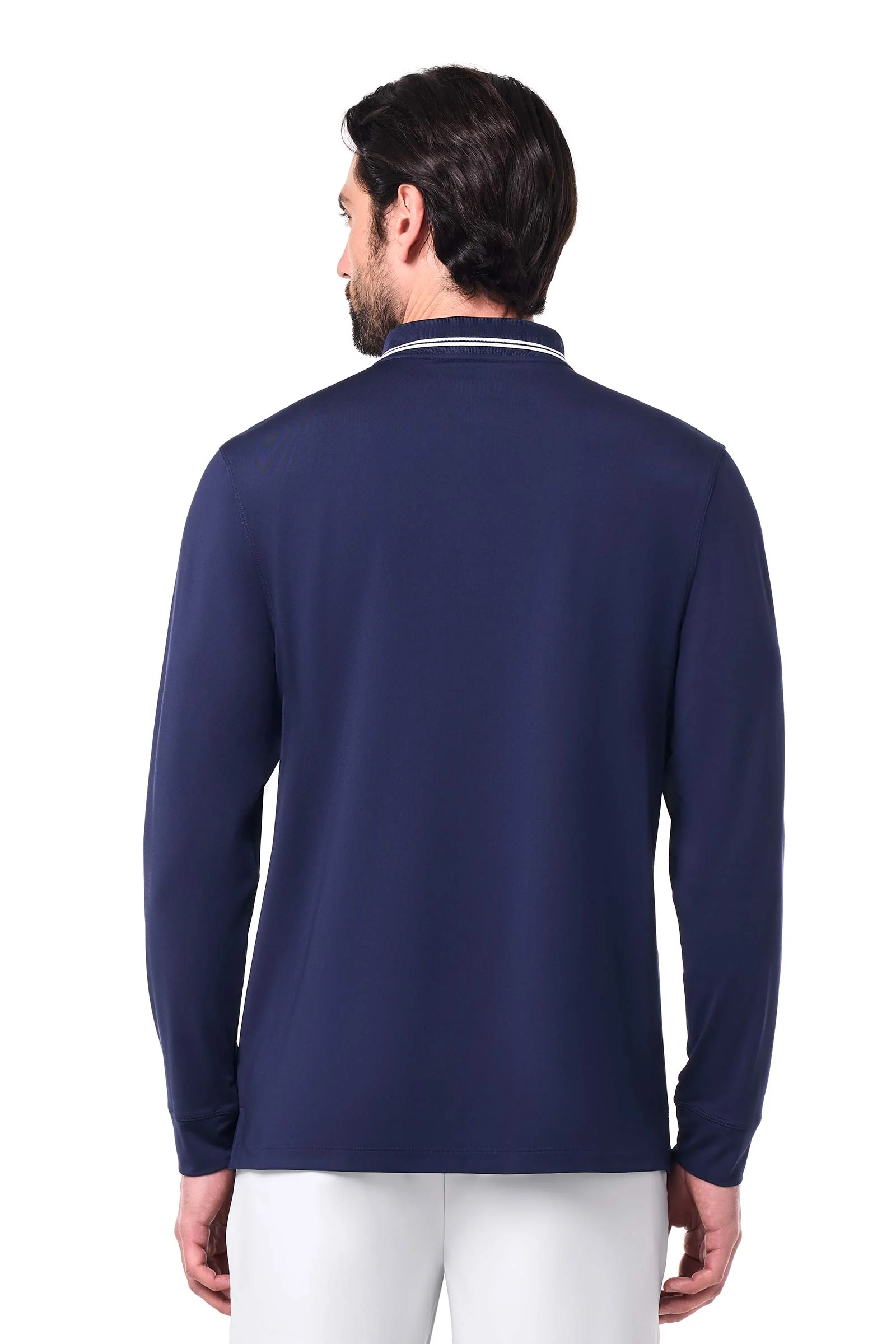 Men's Erodym Long Sleeve Sports Polo | Navy - Image 4