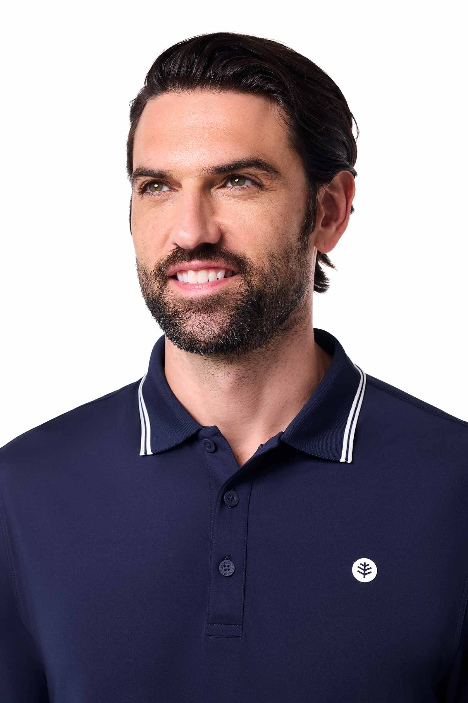 Men's Erodym Long Sleeve Sports Polo | Navy - Image 6