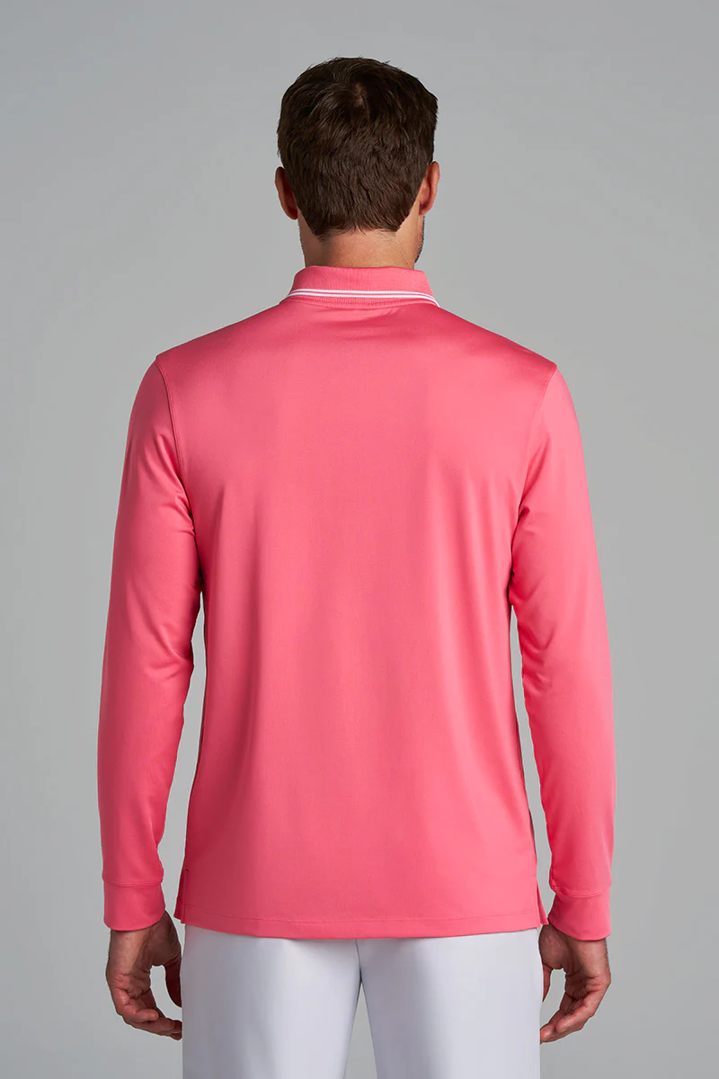 Men's Erodym Long Sleeve Sports Polo | Sunkist Coral - Image 2
