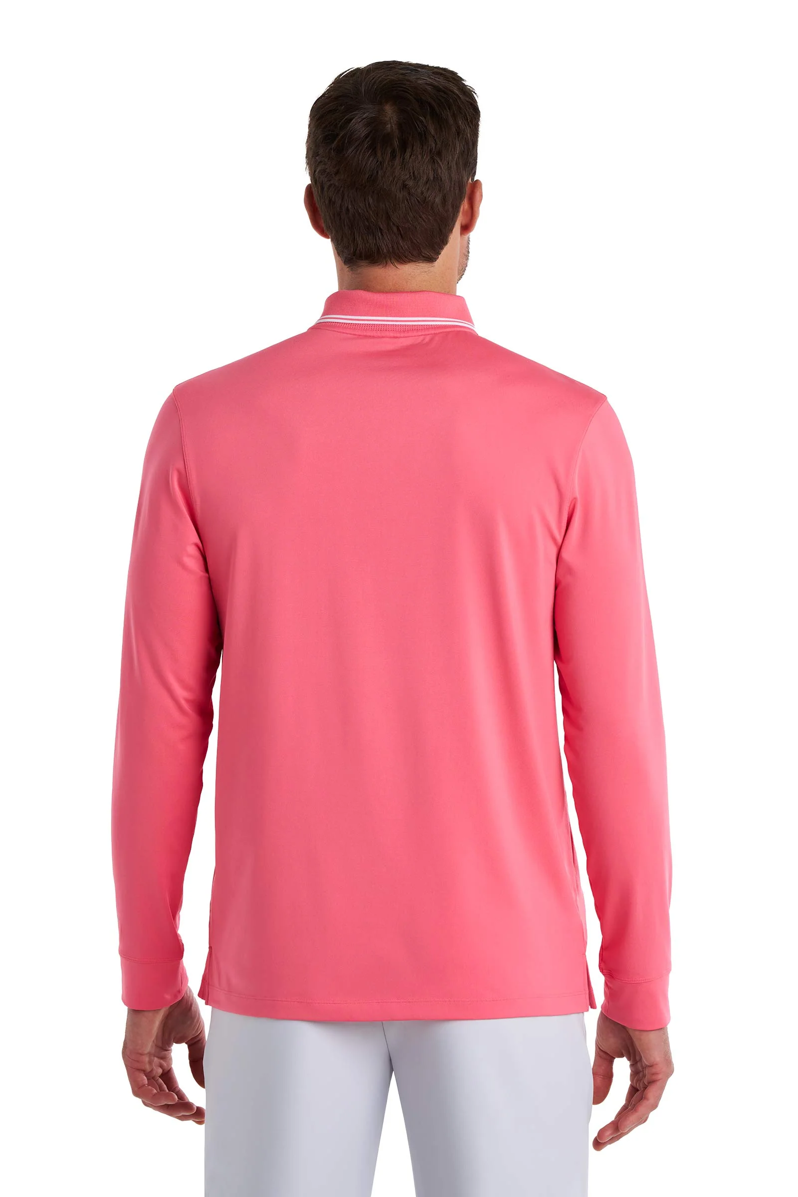 Men's Erodym Long Sleeve Sports Polo | Sunkist Coral - Image 6