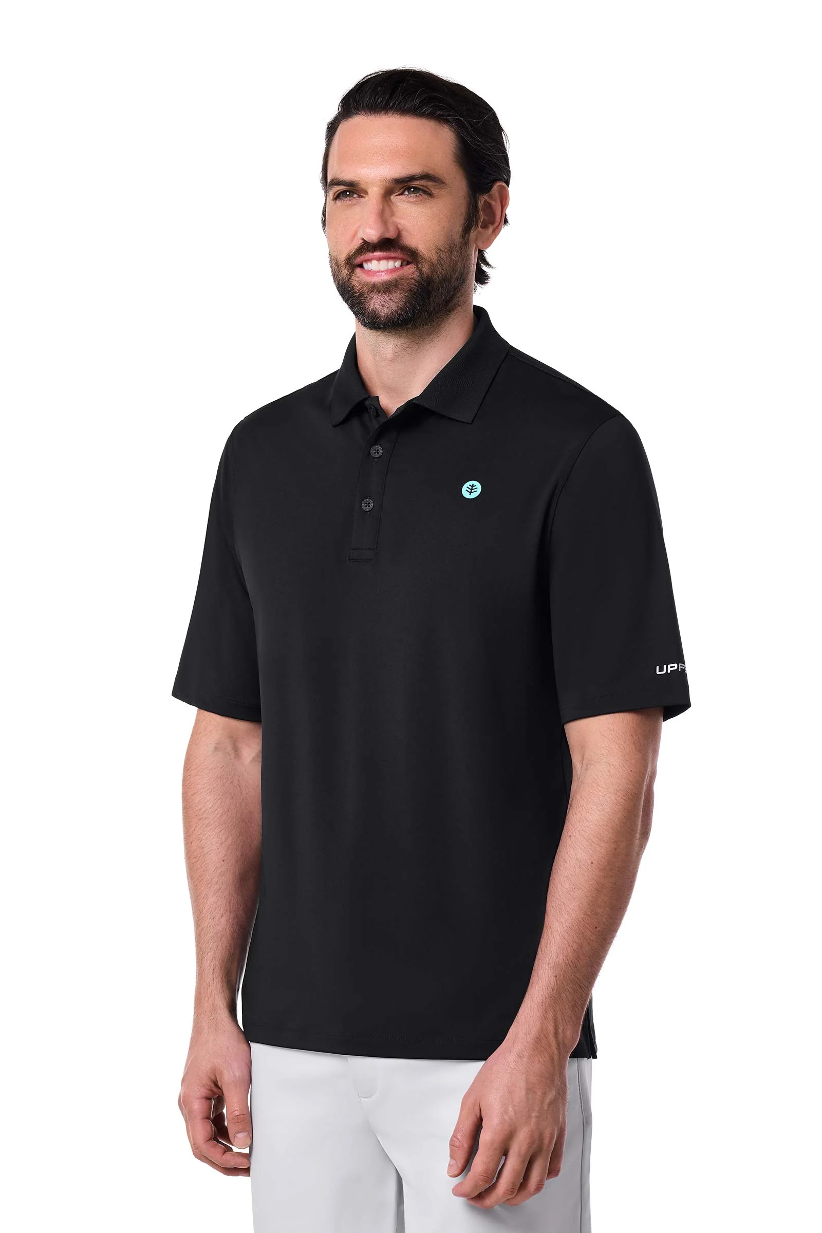 Men's Erodym Short Sleeve Sports Polo | Black - Image 3
