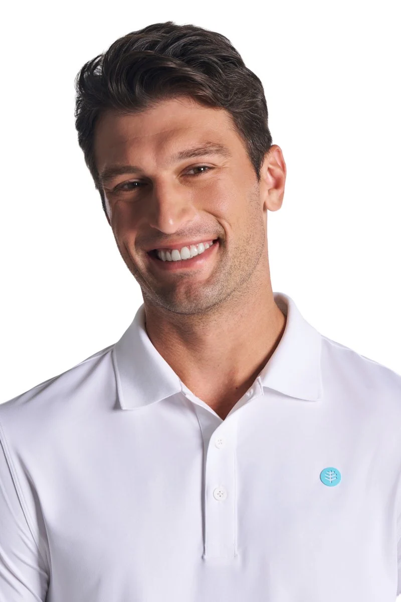 Men's Erodym Short Sleeve Sports Polo | White - Image 5