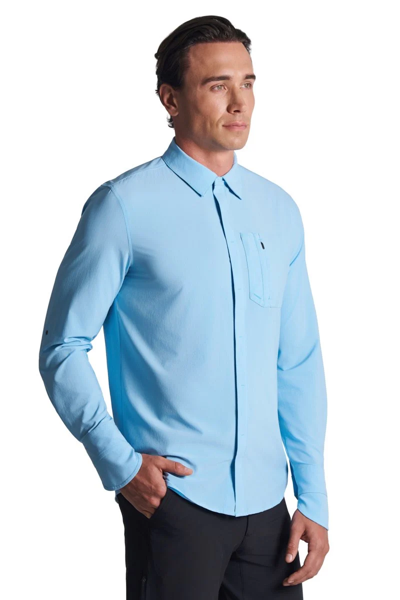 Men's Fiera Smart Long Sleeve Shirt | Arctic Blue Stripe - Image 2