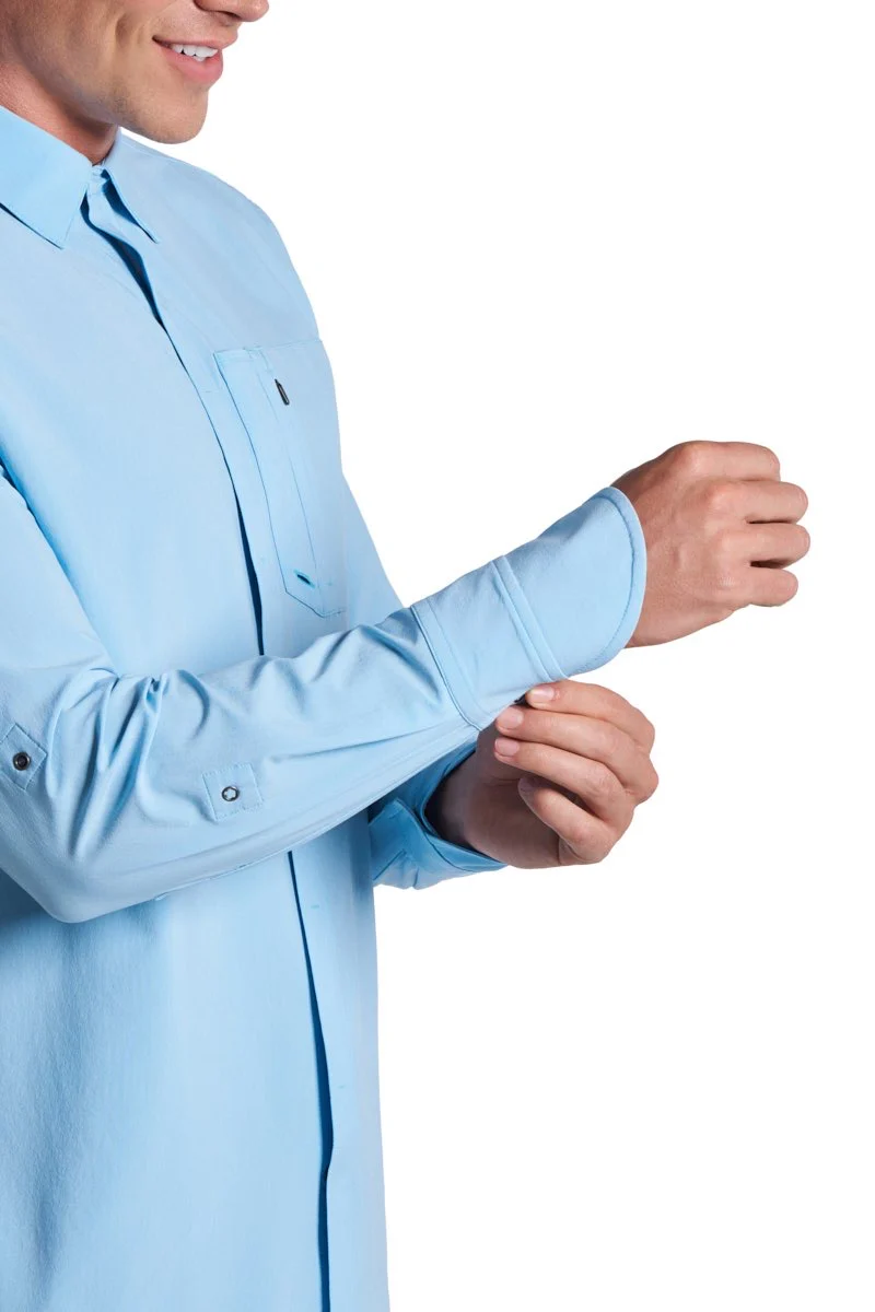 Men's Fiera Smart Long Sleeve Shirt | Arctic Blue Stripe - Image 9