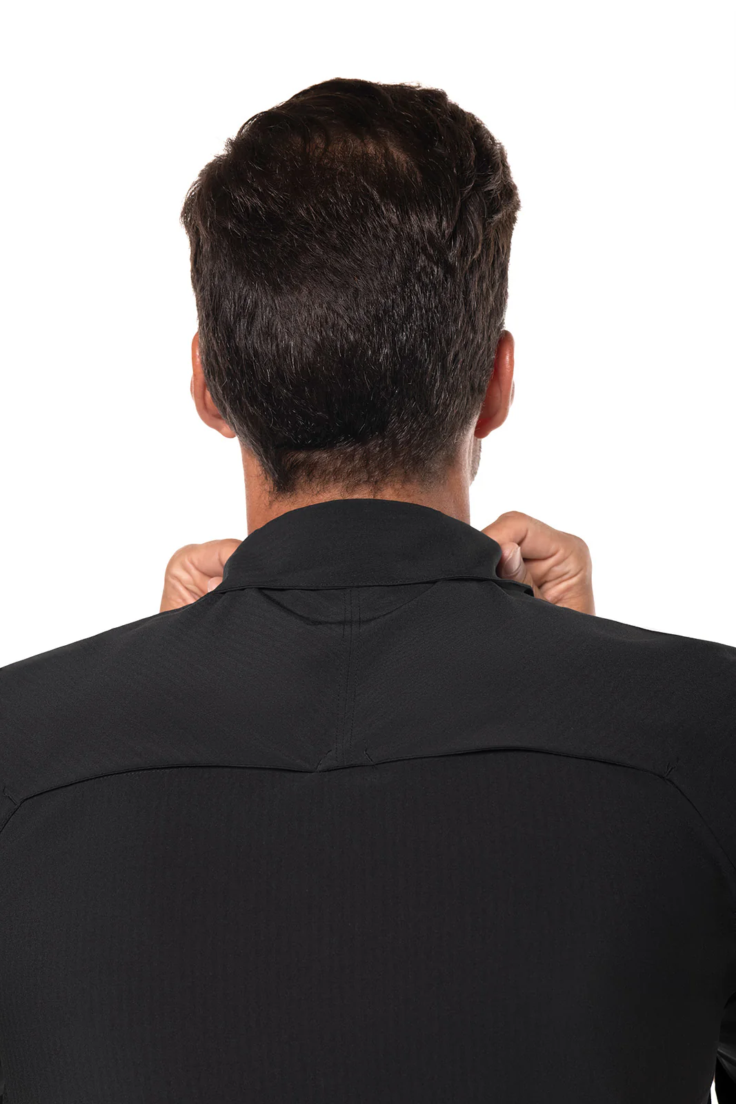 Men's Fiera Smart Long Sleeve Shirt | Black Shadow Stripe - Image 6