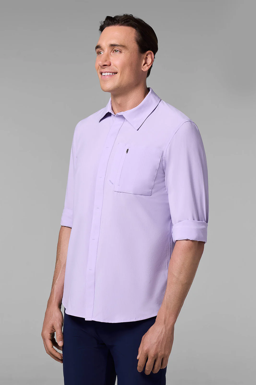 Men's Fiera Smart Long Sleeve Shirt | Lavendula Stripe - Image 2
