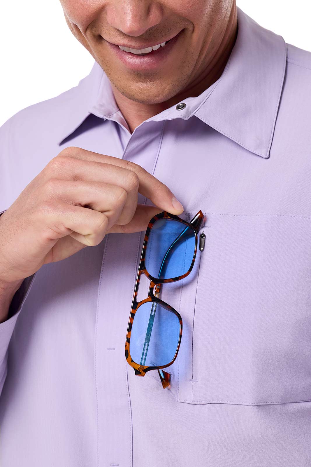 Men's Fiera Smart Long Sleeve Shirt | Lavendula Stripe - Image 8