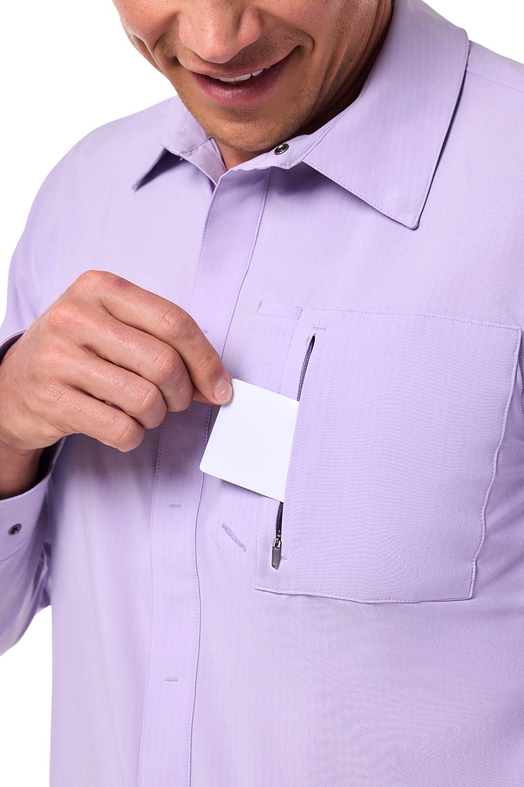 Men's Fiera Smart Long Sleeve Shirt | Lavendula Stripe - Image 9