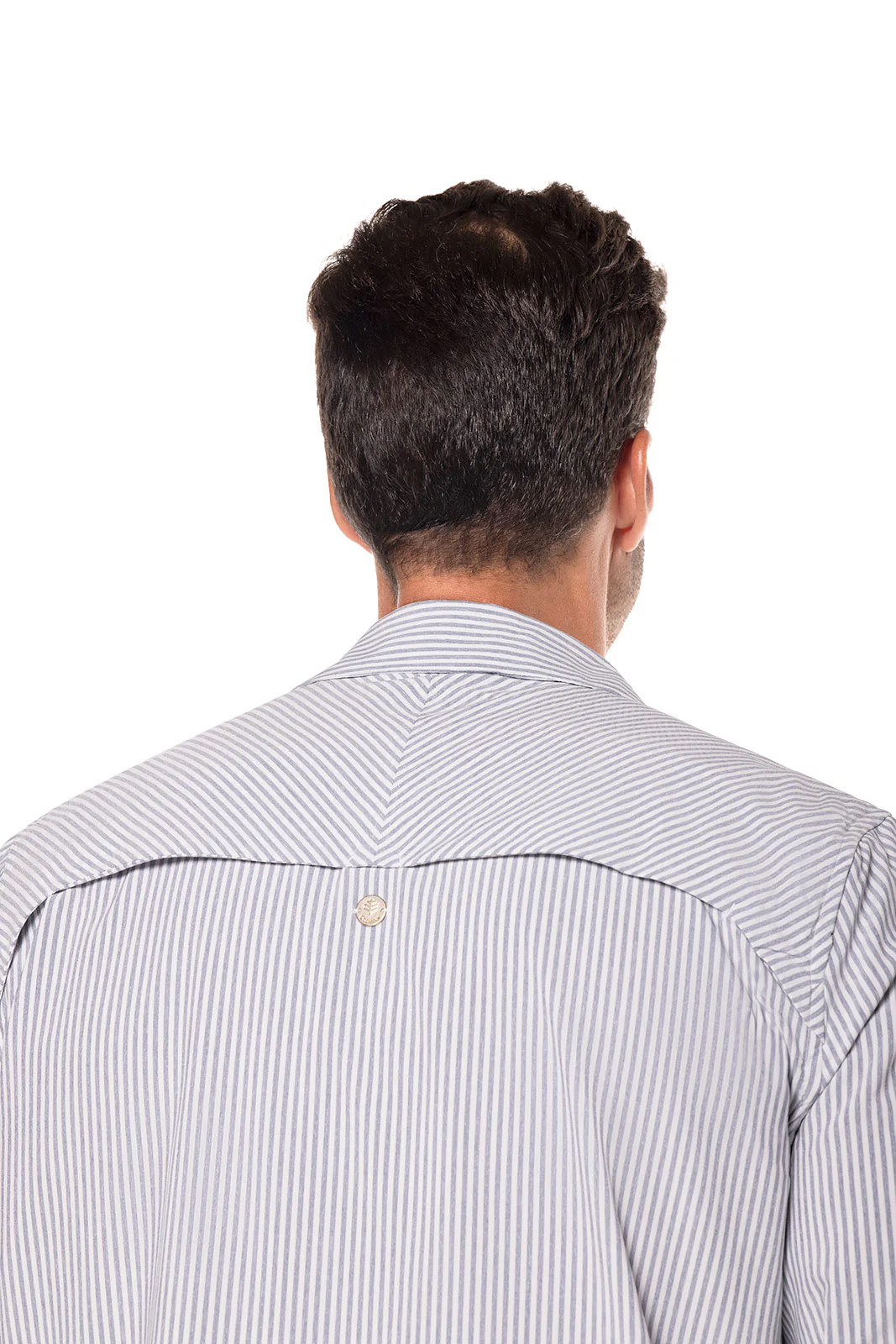 Men's Fiera Smart Long Sleeve Shirt | White/Navy Stripe - Image 8