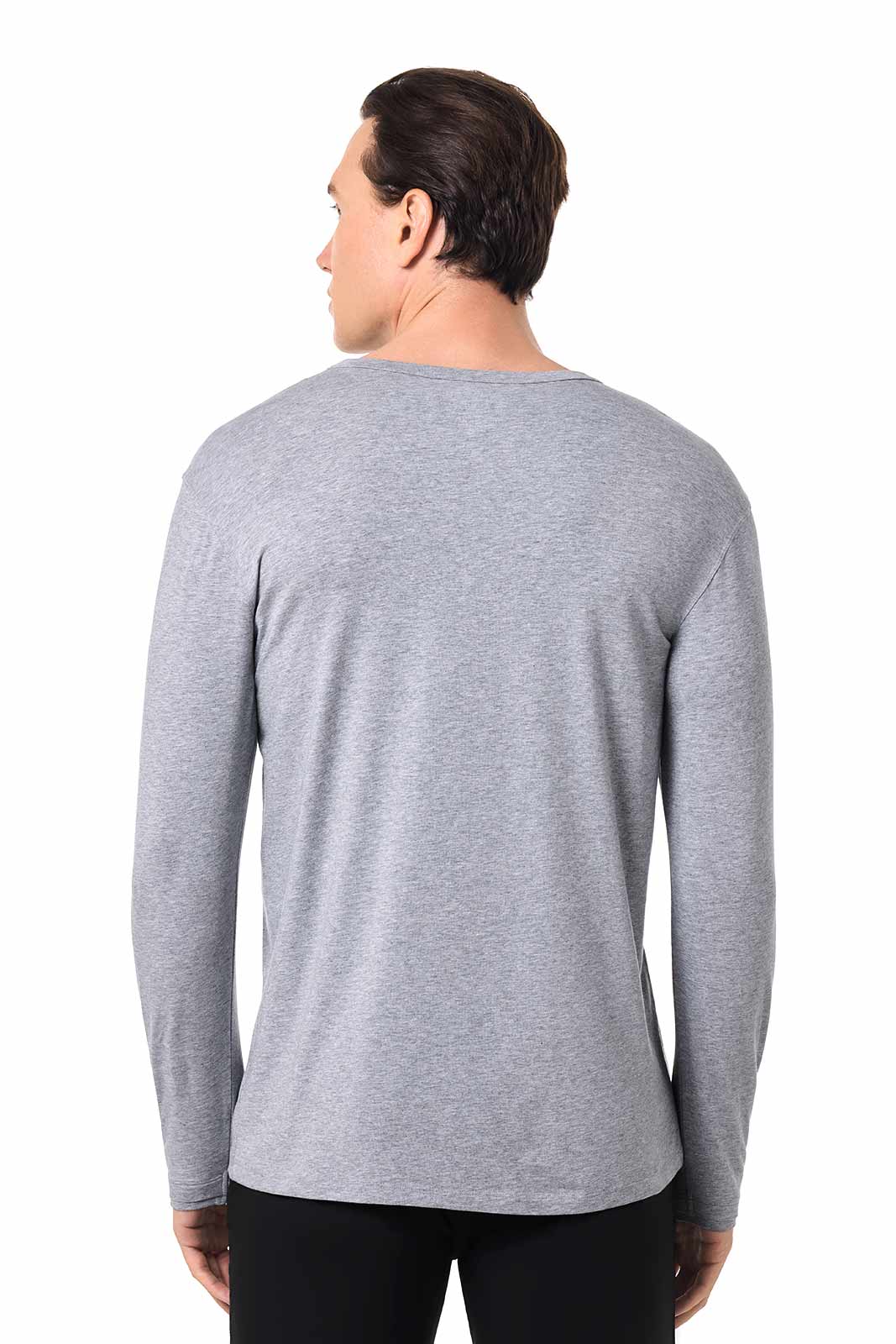 Men's Hallandale Long Sleeve Henley T-Shirt | Grey Heather - Image 4