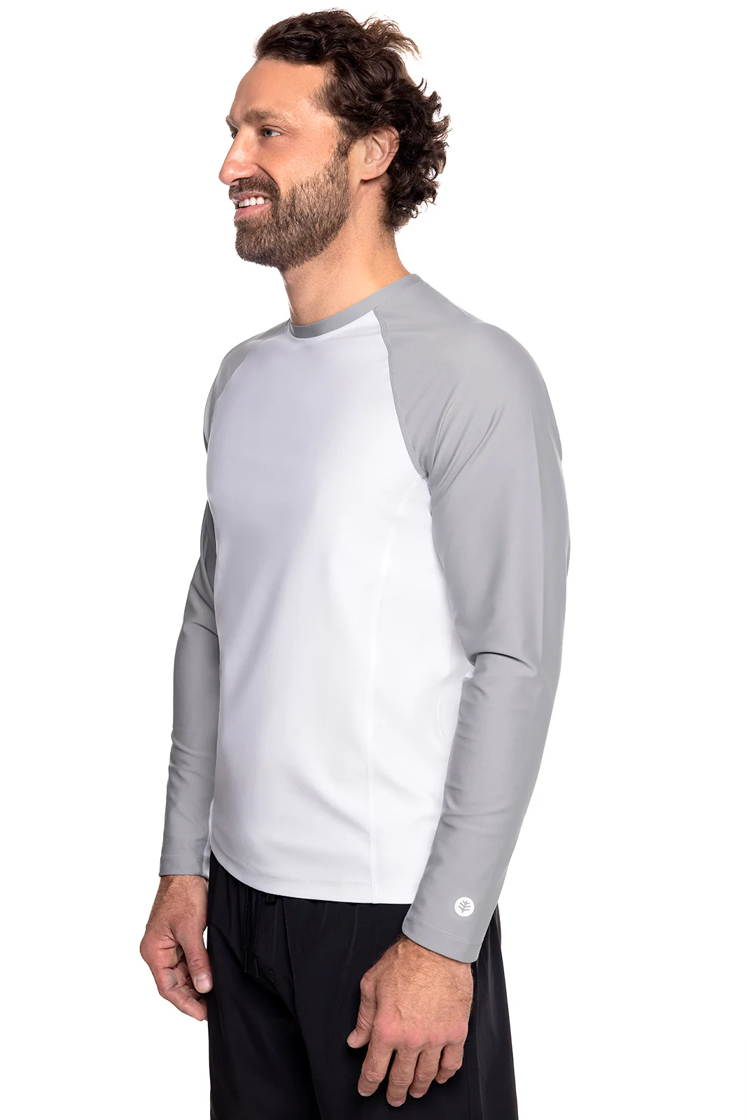 Men's Hightide Long Sleeve Swim Shirt | Slate/White Colorblock - Image 2