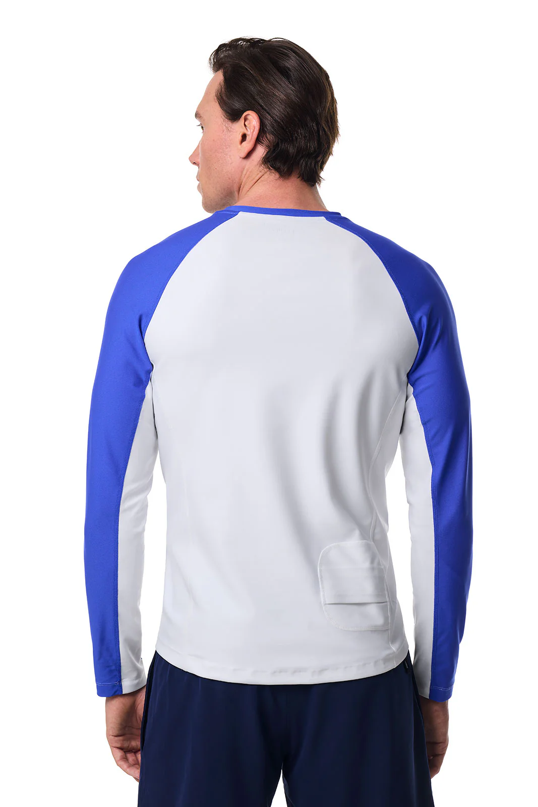 Men's Hightide Long Sleeve Swim Shirt | Colorblock Baja Blue - Image 3