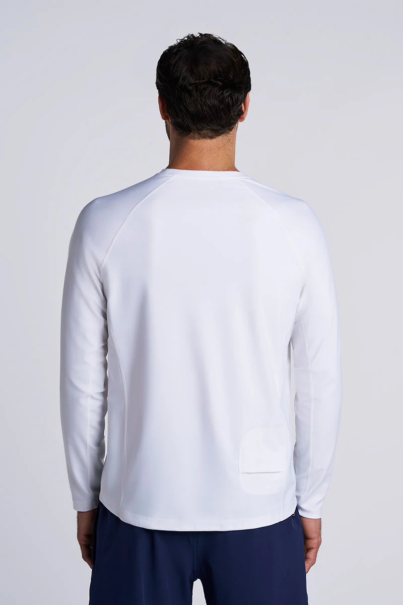 Men's Hightide Long Sleeve Swim Shirt | White - Image 3