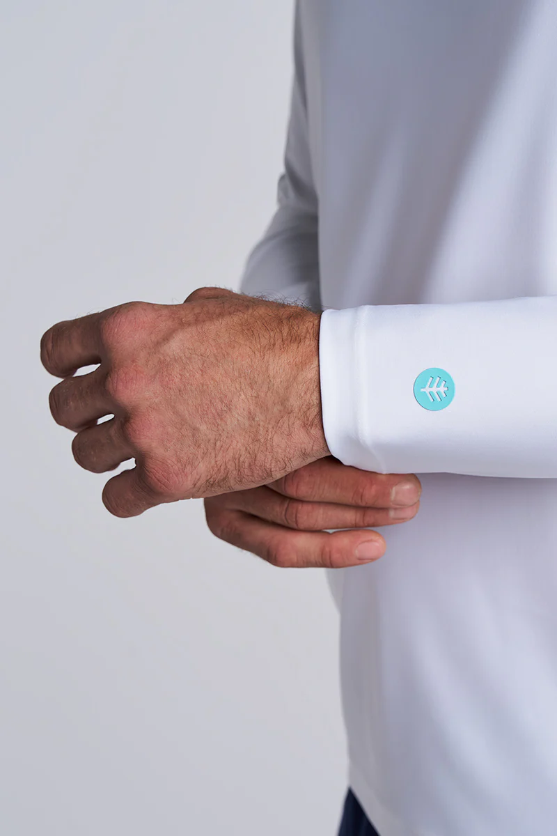 Men's Hightide Long Sleeve Swim Shirt | White - Image 5
