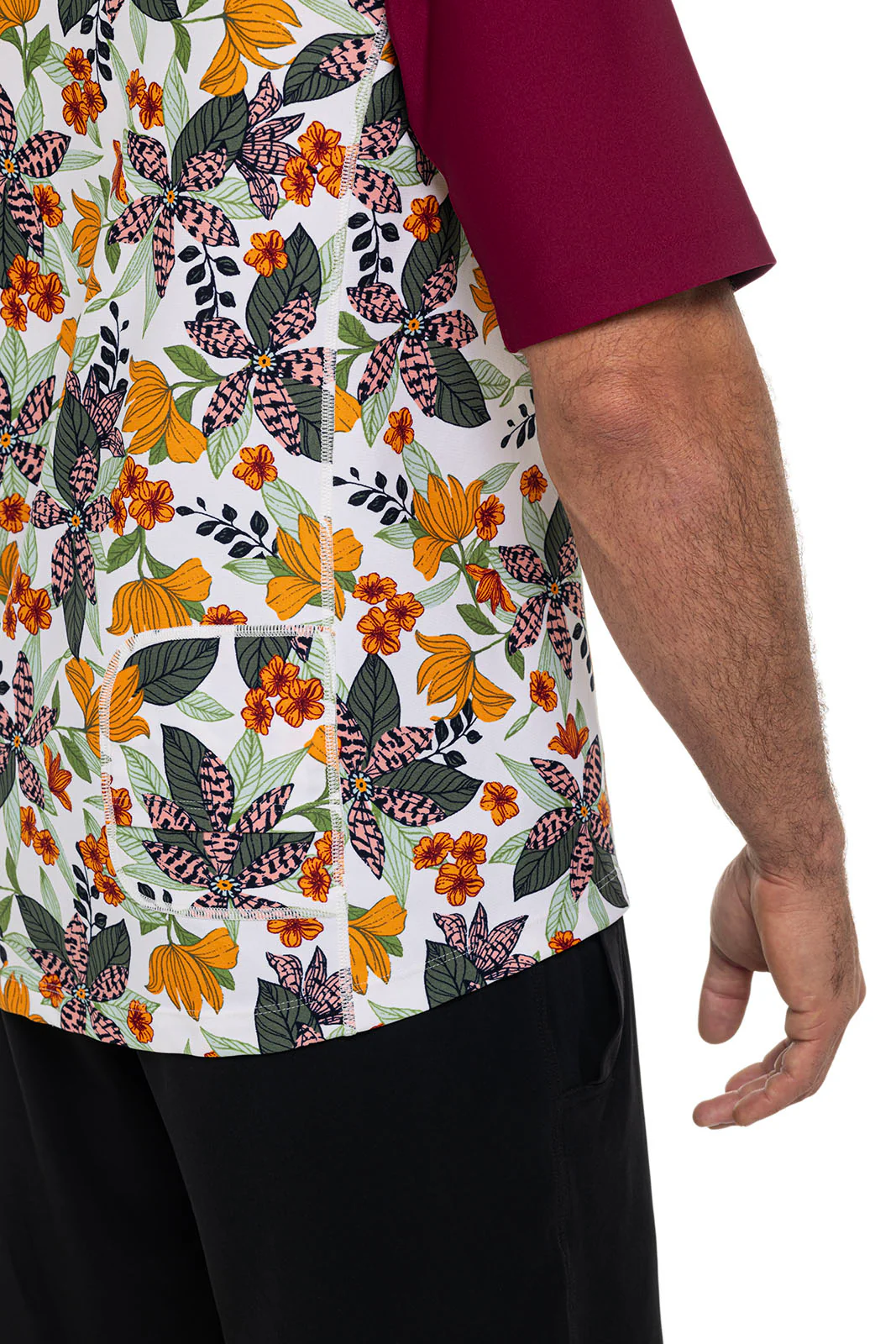Men's Hightide Short Sleeve Swim Shirt | Apricot Crush Floral Paradise - Image 5