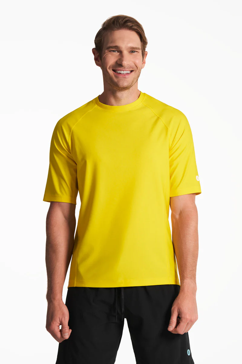 Men's Hightide Short Sleeve Swim Shirt | Bold Yellow - Image 3