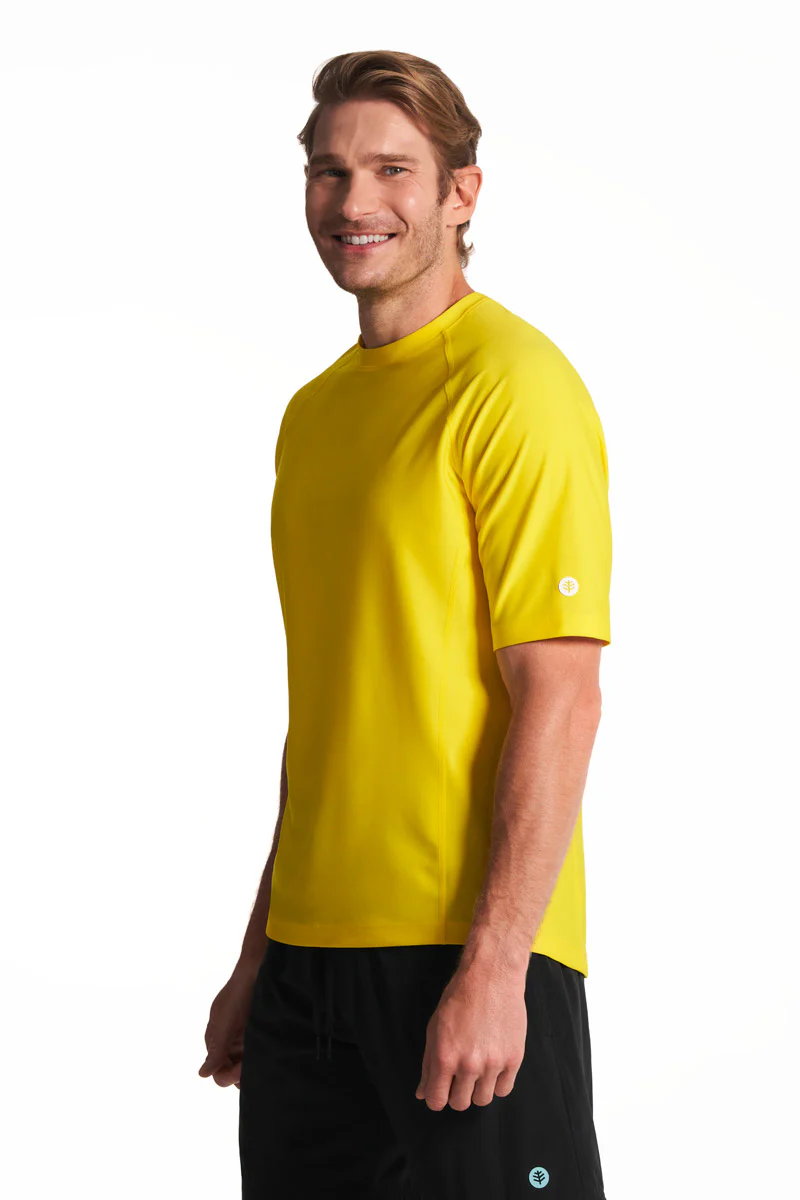 Men's Hightide Short Sleeve Swim Shirt | Bold Yellow - Image 4