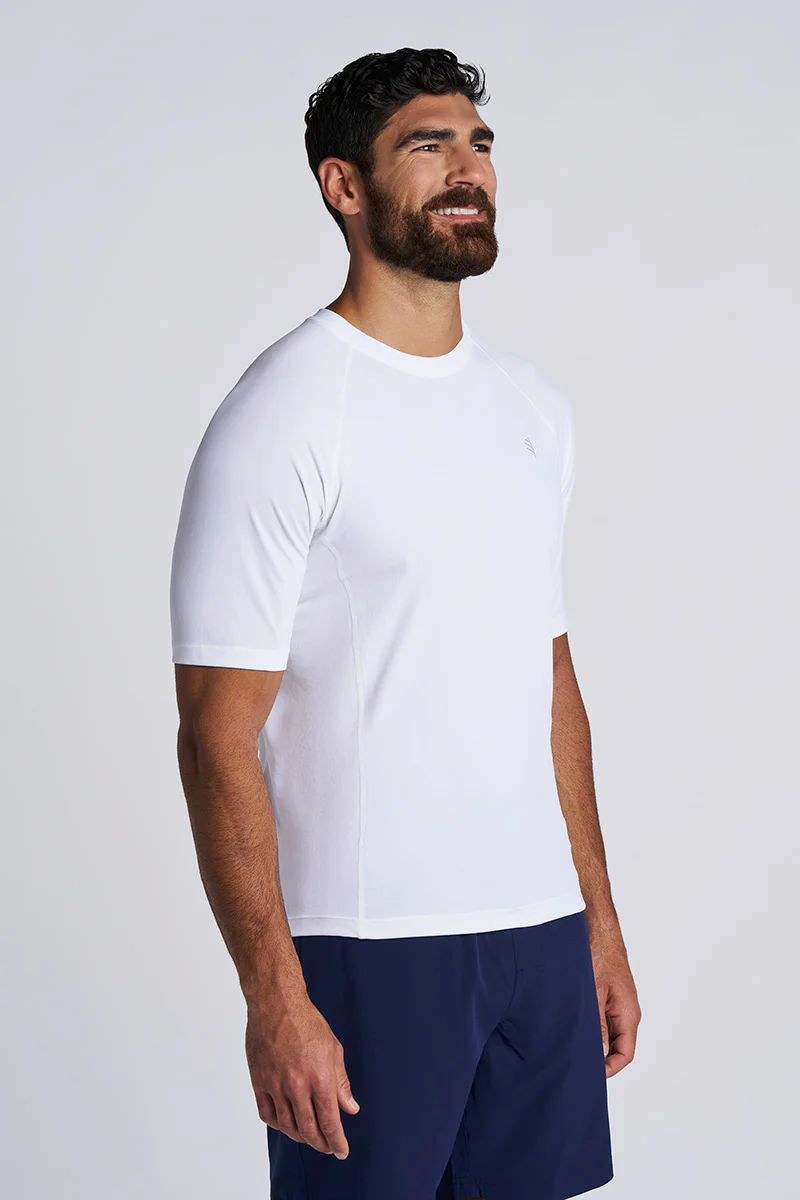 Men's Hightide Short Sleeve Swim Shirt | White - Image 3