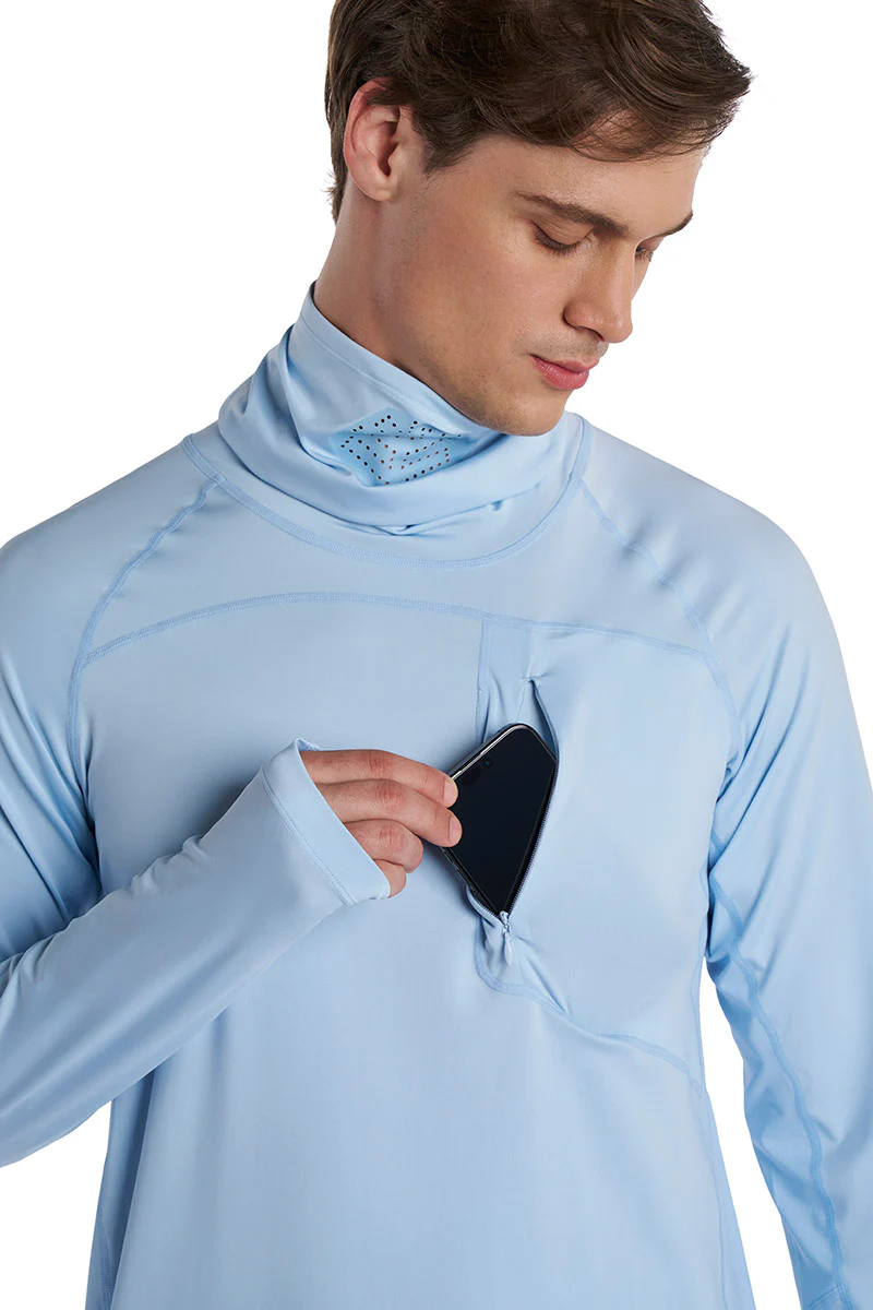 Men's Andros Vented Fishing T-Shirt | Light Blue - Image 8