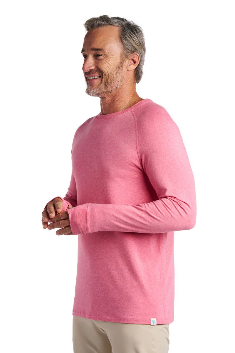 Men's LumaLeo Long Sleeve T-Shirt with Thumbholes | Flamingo Pink Heather - Image 4