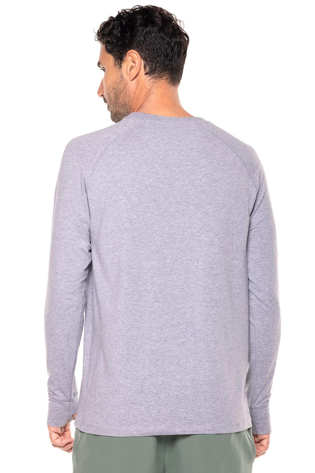 Men's LumaLeo Long Sleeve T-Shirt with Thumbholes | Grey Heather - Image 2