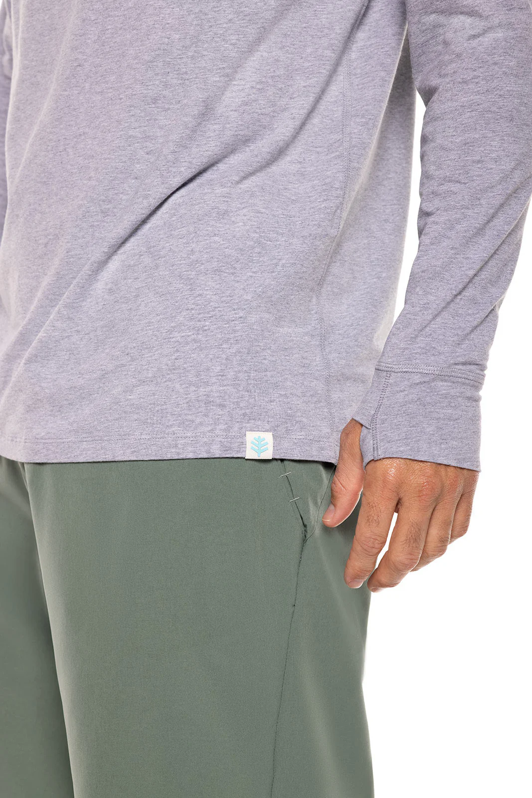 Men's LumaLeo Long Sleeve T-Shirt with Thumbholes | Grey Heather - Image 5