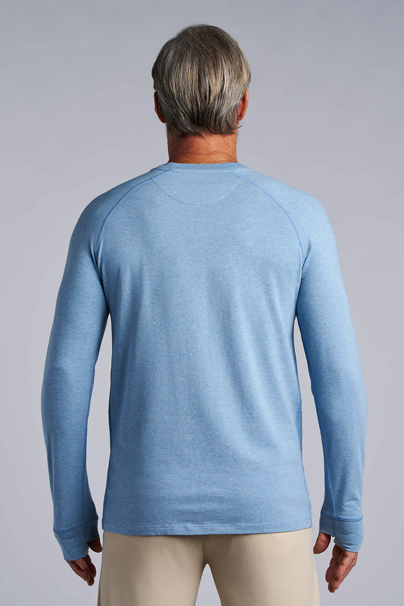 Men's LumaLeo Long Sleeve T-Shirt with Thumbholes | Light Blue Heather - Image 2