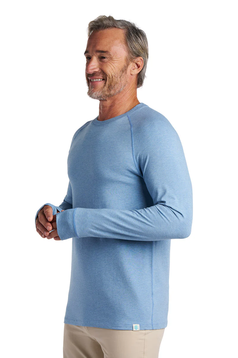 Men's LumaLeo Long Sleeve T-Shirt with Thumbholes | Light Blue Heather - Image 4
