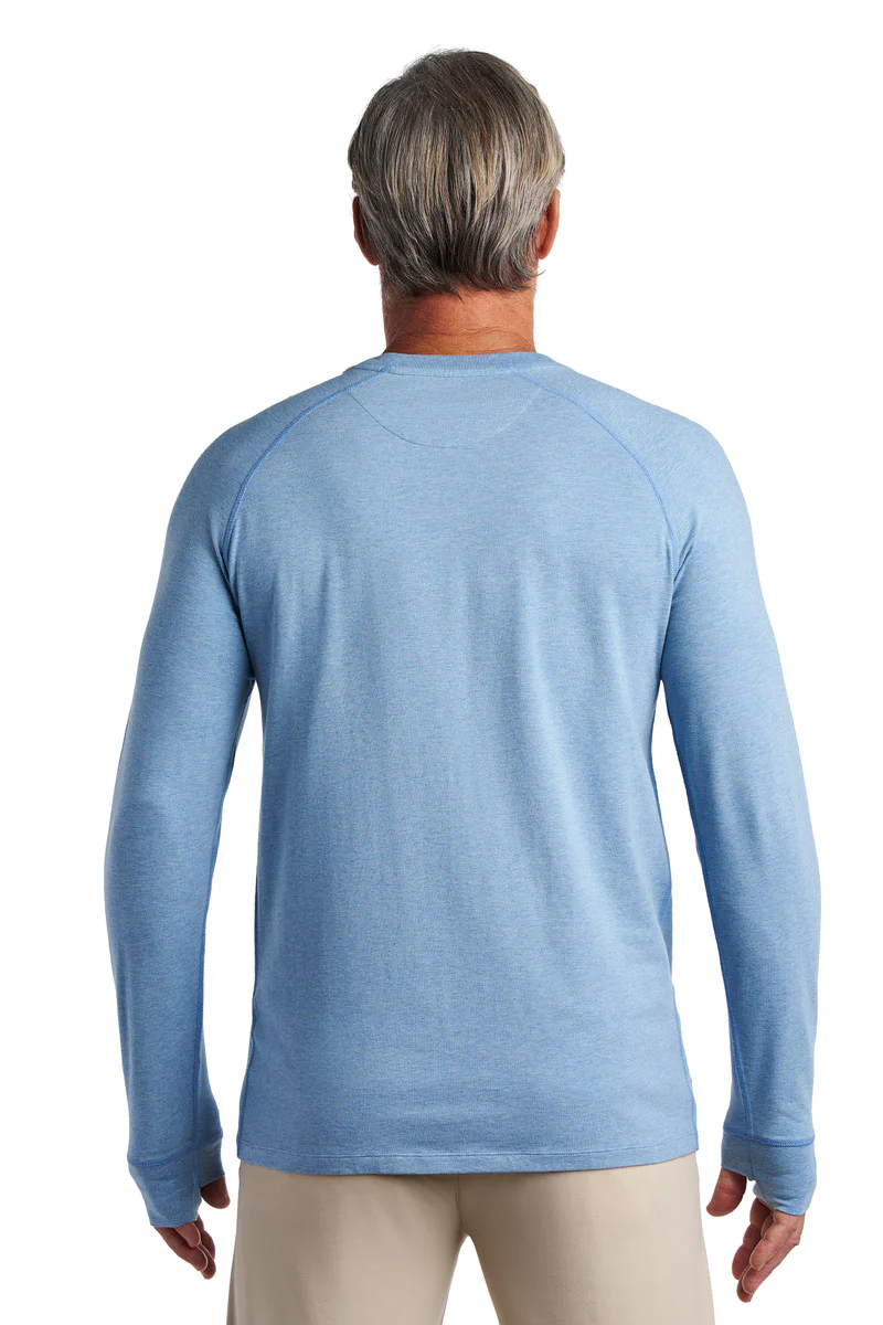 Men's LumaLeo Long Sleeve T-Shirt with Thumbholes | Light Blue Heather - Image 5