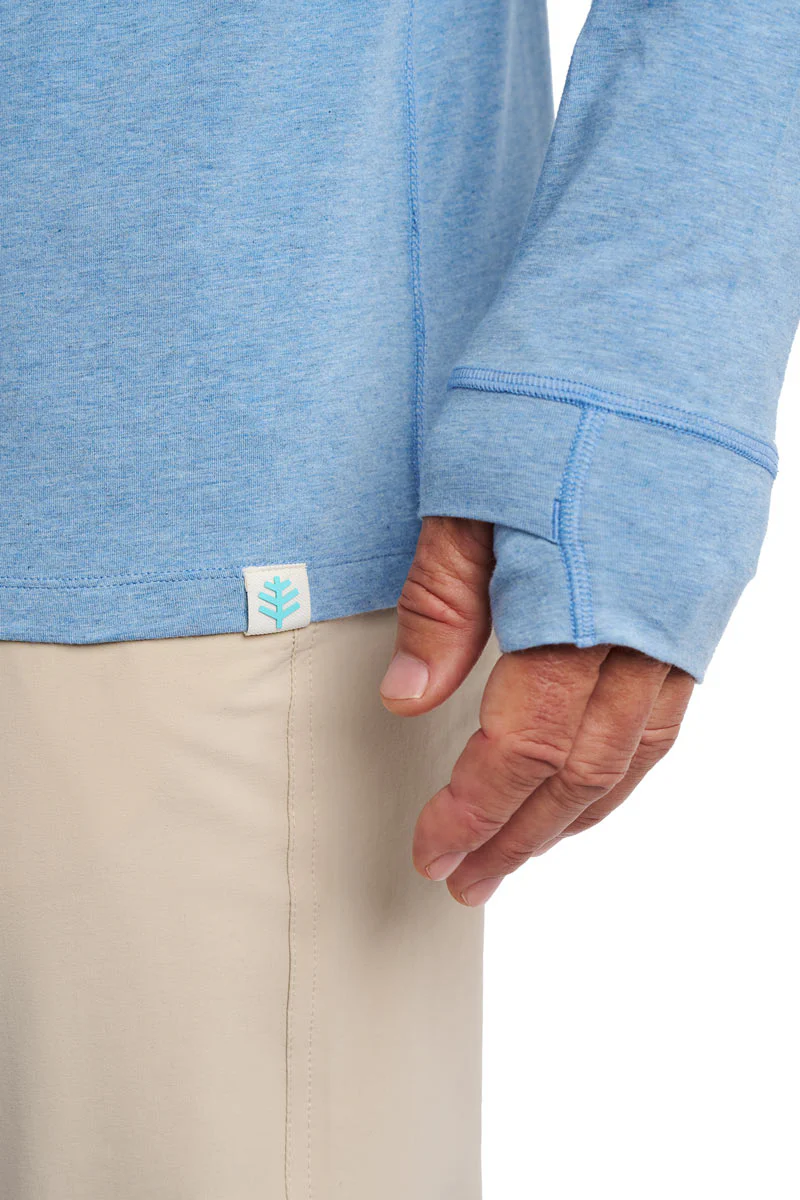 Men's LumaLeo Long Sleeve T-Shirt with Thumbholes | Light Blue Heather - Image 8