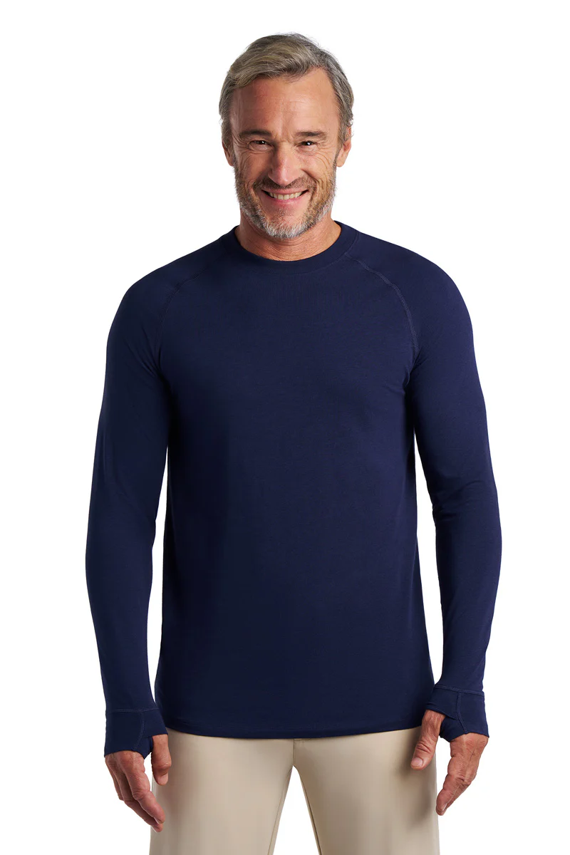 Men's LumaLeo Long Sleeve T-Shirt with Thumbholes | Navy - Image 3