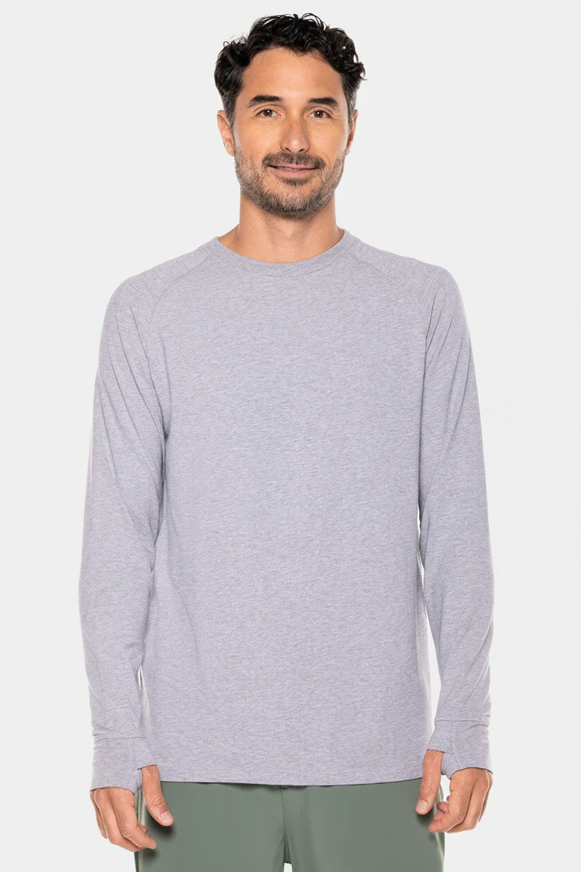 Men's LumaLeo Long Sleeve T-Shirt with Thumbholes | Grey Heather