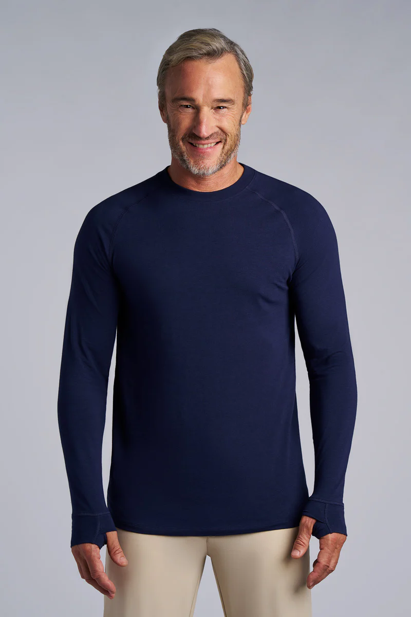 Men's LumaLeo Long Sleeve T-Shirt with Thumbholes | Navy