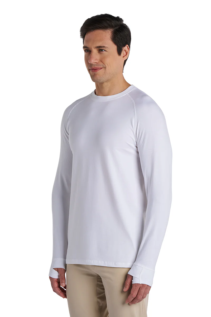 Men's LumaLeo Long Sleeve T-Shirt with Thumbholes | White - Image 4