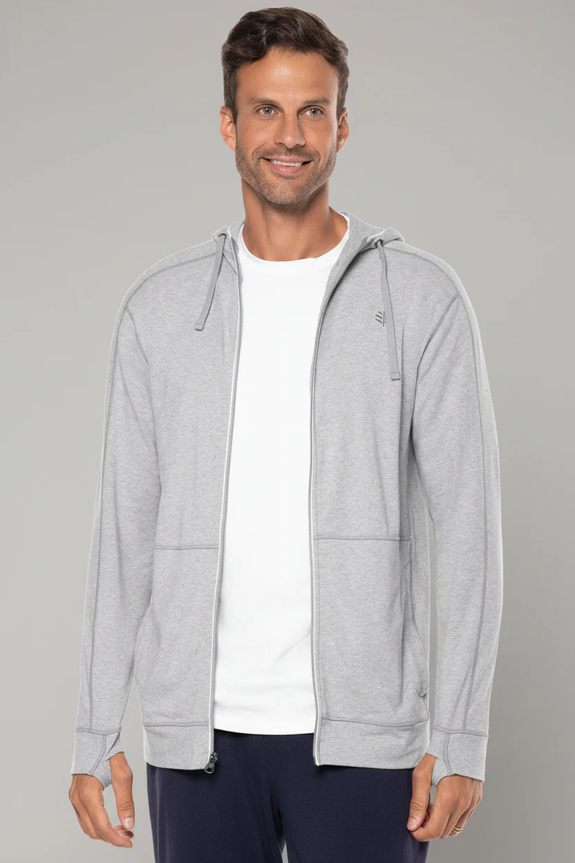Men's LumaLeo Zip-Up Hoodie | Grey Heather - Image 2