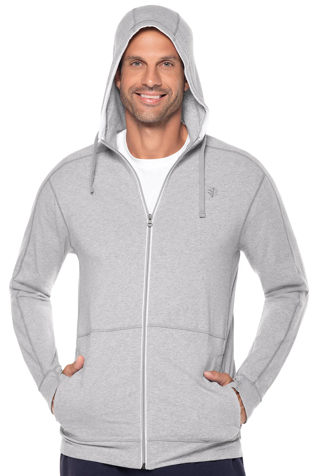 Men's LumaLeo Zip-Up Hoodie | Grey Heather - Image 6