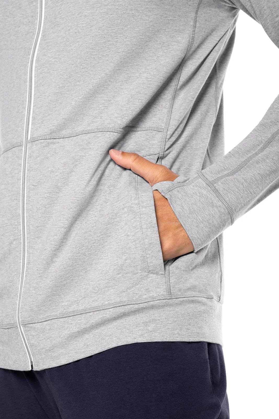 Men's LumaLeo Zip-Up Hoodie | Grey Heather - Image 7