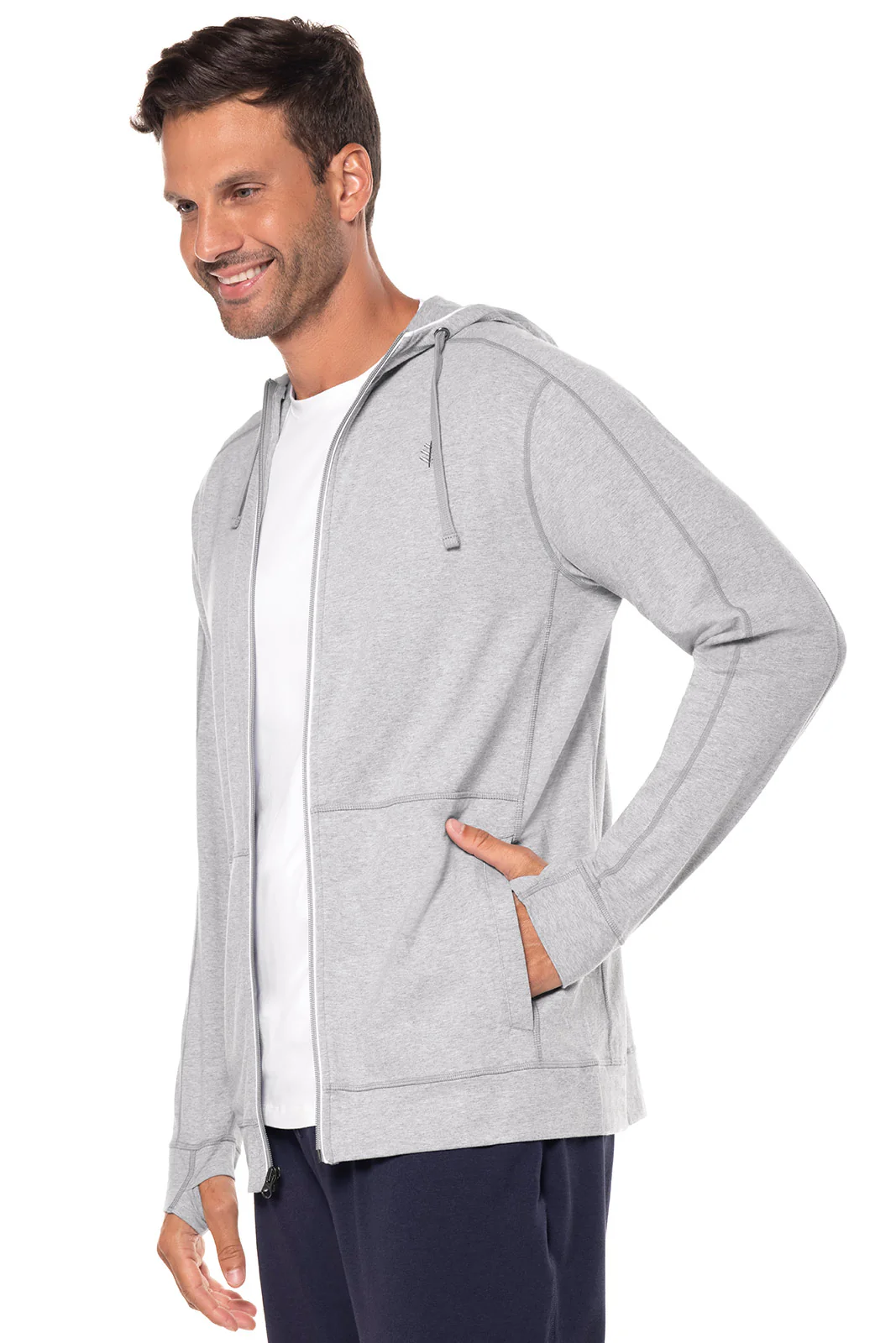 Men's LumaLeo Zip-Up Hoodie | Grey Heather - Image 8
