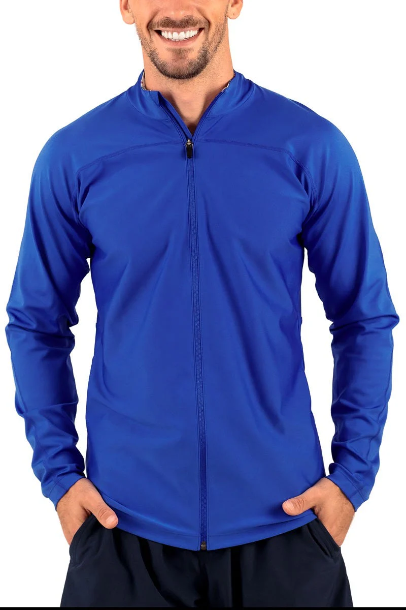 Men's Menorca Long Sleeve Swim Jacket | Baja Blue - Image 3