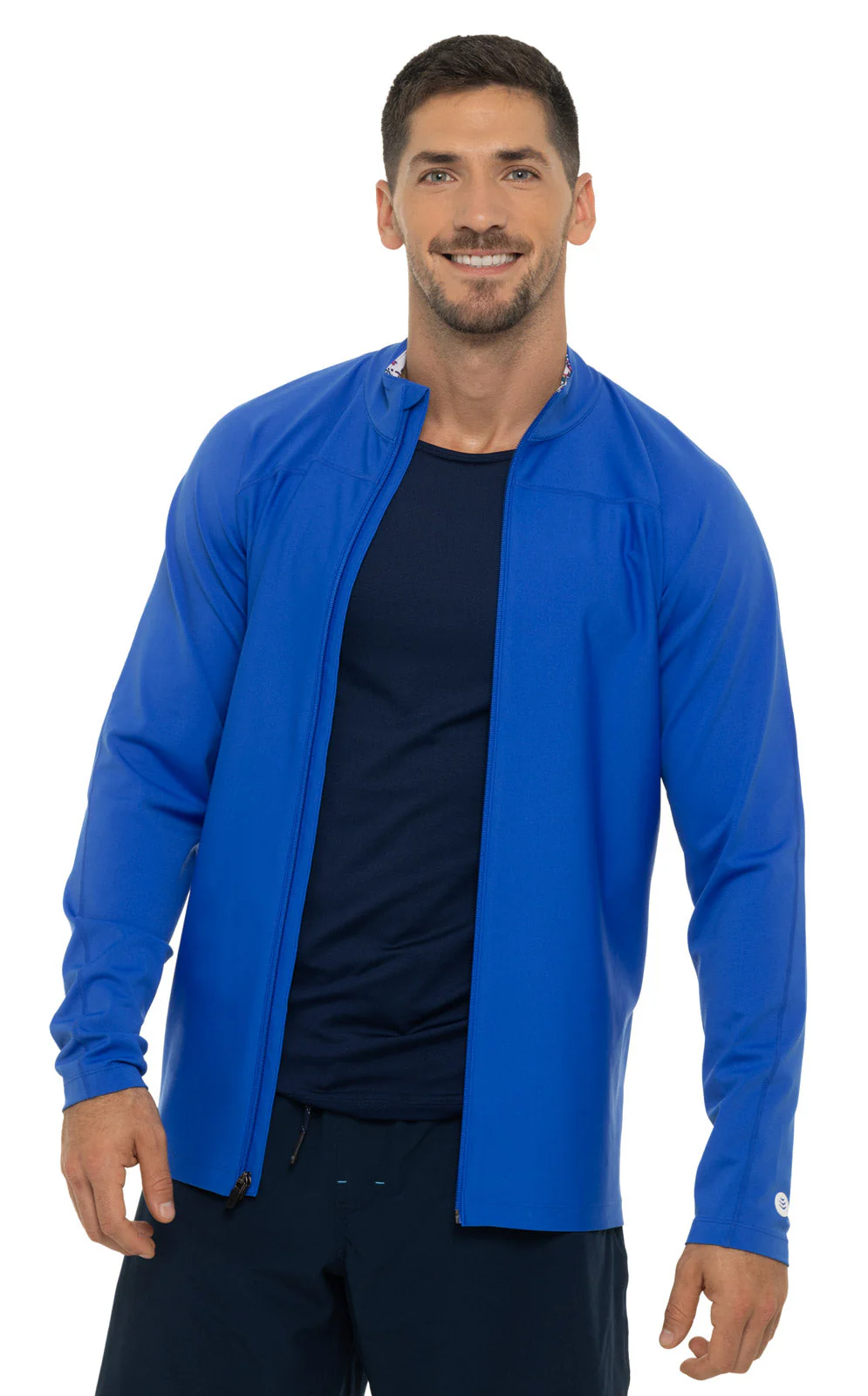 Men's Menorca Long Sleeve Swim Jacket | Baja Blue - Image 8