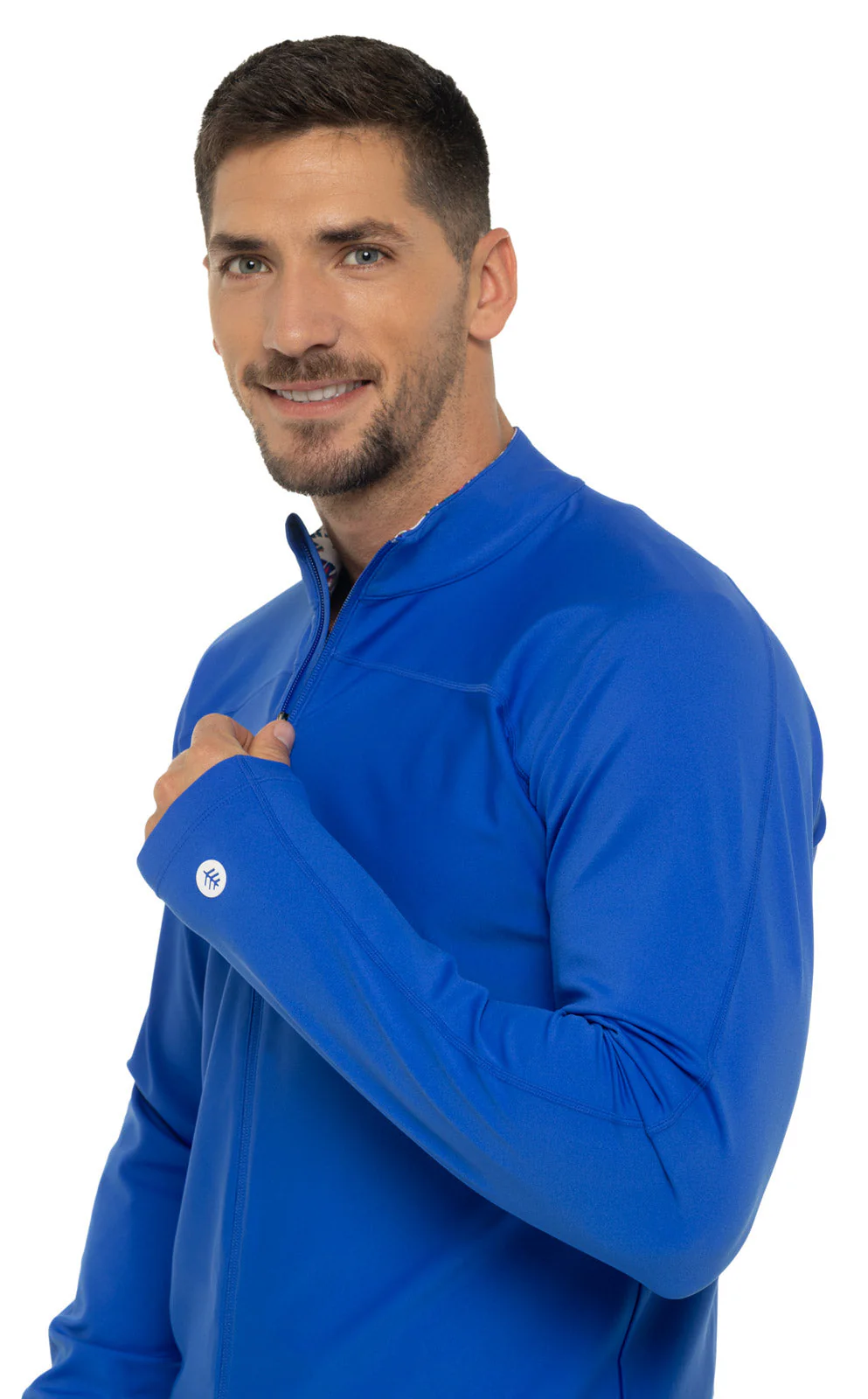 Men's Menorca Long Sleeve Swim Jacket | Baja Blue - Image 9