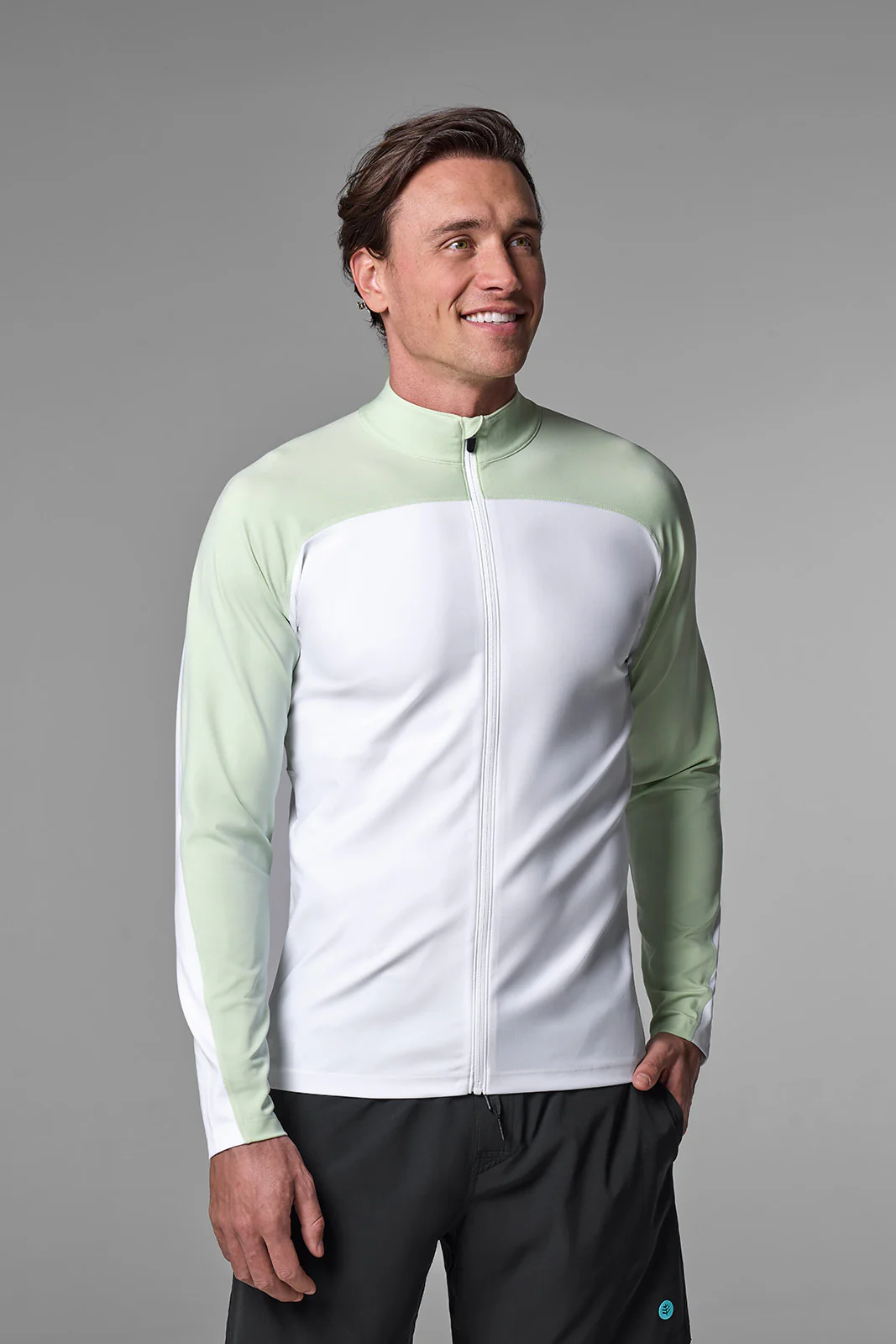 Men's Menorca Long Sleeve Swim Jacket | Seedling Colorblock - Image 2
