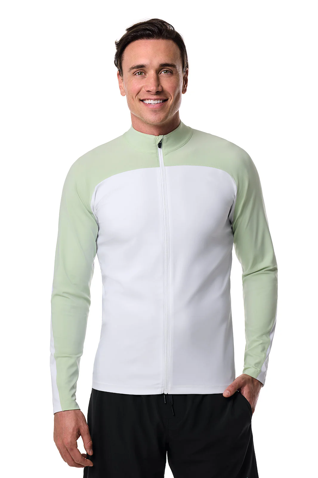 Men's Menorca Long Sleeve Swim Jacket | Seedling Colorblock - Image 6