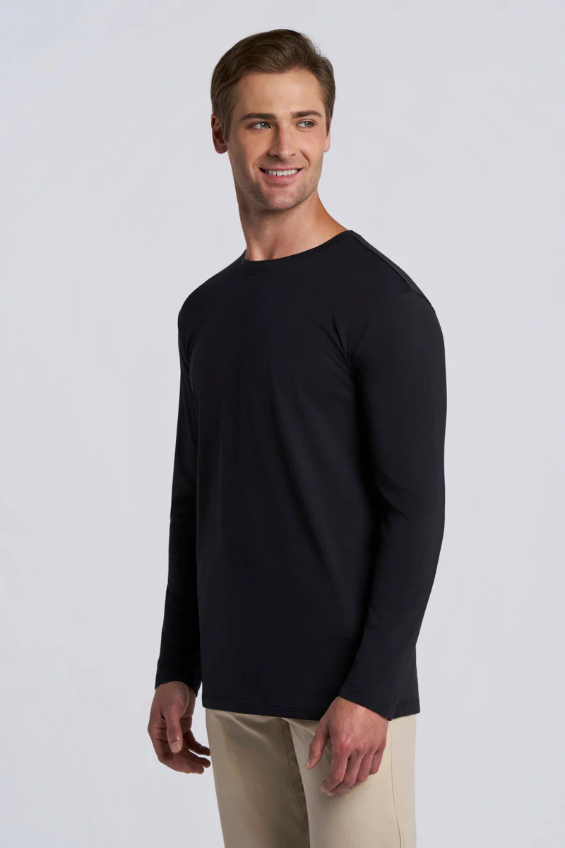 Men's Morada Everyday Long Sleeve T-Shirt Pima Sol | Black - Image 4