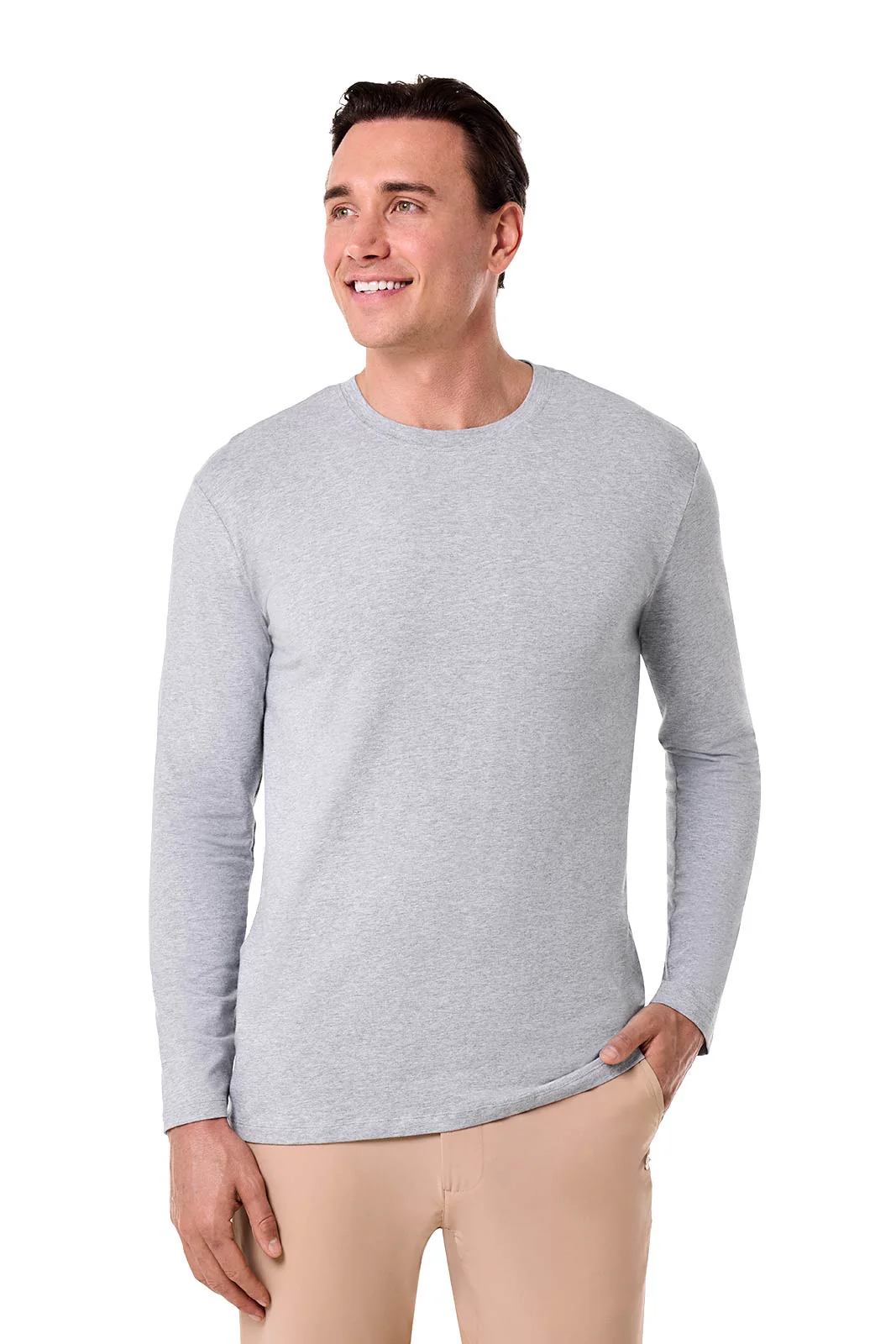 Men's Morada Everyday Long Sleeve T-Shirt | Grey Heather - Image 2